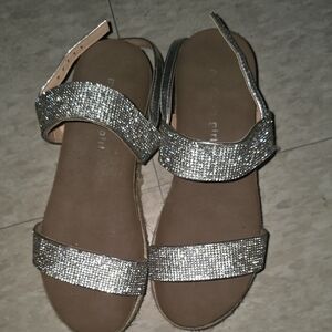 Madden Girl Glittering Silver Sandals
